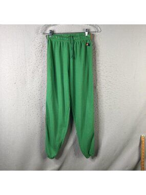 Aviator Nation Sweatpants Mens Medium Green Fleece Lightning Bolt Stripe 29x29